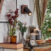 Dalan Wandleuchte LED Naturfarben, Schwarz, 1-flammig
