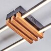 Macos Deckenleuchte LED Holzoptik, Schwarz, 1-flammig