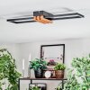 Macos Deckenleuchte LED Holzoptik, Schwarz, 1-flammig