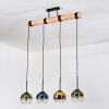 Koyoto Hängeleuchte Glas 15 cm Naturfarben, Schwarz, 4-flammig