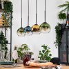 Koyoto Hängeleuchte Glas 15 cm Naturfarben, Schwarz, 4-flammig