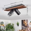 Dalan Deckenleuchte LED Naturfarben, Schwarz, 2-flammig
