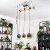 Koyoto Hängeleuchte Glas 15 cm Naturfarben, Schwarz, 3-flammig