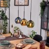 Koyoto Hängeleuchte Glas 15 cm Naturfarben, Schwarz, 3-flammig