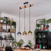 Koyoto Hängeleuchte Glas 15 cm Naturfarben, Schwarz, 3-flammig