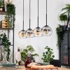 Koyoto Hängeleuchte Glas 15 cm Naturfarben, Schwarz, 4-flammig