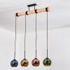 Koyoto Hängeleuchte Glas 15 cm Naturfarben, Schwarz, 4-flammig