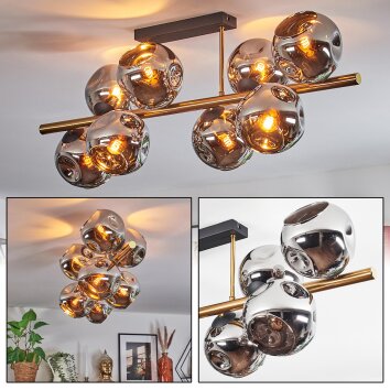 Ripoll Deckenleuchte Glas 15 cm Gold, Schwarz, 8-flammig Ripoll Deckenleuchte Glas 15 cm Gold, Schwarz, 8-flammig