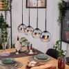 Koyoto Hängeleuchte Glas 15 cm Naturfarben, Schwarz, 4-flammig