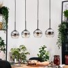 Koyoto Hängeleuchte Glas 15 cm Naturfarben, Schwarz, 4-flammig