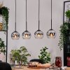 Koyoto Hängeleuchte Glas 15 cm Naturfarben, Schwarz, 4-flammig