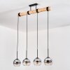 Koyoto Hängeleuchte Glas 15 cm Naturfarben, Schwarz, 4-flammig