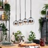Koyoto Hängeleuchte Glas 15 cm Naturfarben, Schwarz, 4-flammig