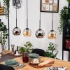 Koyoto Hängeleuchte Glas 15 cm Naturfarben, Schwarz, 4-flammig