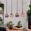 Koyoto Hängeleuchte Glas 15 cm Naturfarben, Schwarz, 4-flammig