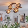 Ripoll Deckenleuchte Glas 15 cm Gold, Schwarz, 8-flammig