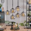 Koyoto Hängeleuchte Glas 20 cm Klar, Rauchfarben, 6-flammig