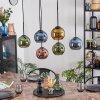 Koyoto Hängeleuchte Glas 15 cm Blau, Gold, Grün, Kupferfarben, 6-flammig
