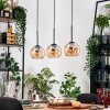 Koyoto Hängeleuchte Glas 15 cm Naturfarben, Schwarz, 3-flammig