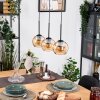 Koyoto Hängeleuchte Glas 15 cm Naturfarben, Schwarz, 3-flammig