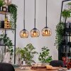 Koyoto Hängeleuchte Glas 15 cm Naturfarben, Schwarz, 3-flammig