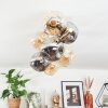 Ripoll Deckenleuchte Glas 15 cm Gold, Schwarz, 8-flammig