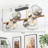 Ripoll Deckenleuchte Glas 15 cm Gold, Schwarz, 8-flammig
