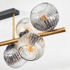 Ripoll Deckenleuchte Glas 15 cm Gold, Schwarz, 8-flammig