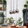 Koyoto Hängeleuchte Glas 15 cm Naturfarben, Schwarz, 3-flammig