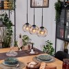Koyoto Hängeleuchte Glas 15 cm Naturfarben, Schwarz, 3-flammig