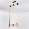 Koyoto Hängeleuchte Glas 15 cm Naturfarben, Schwarz, 3-flammig
