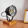 Malix Tischleuchte Holz hell, Schwarz, 1-flammig