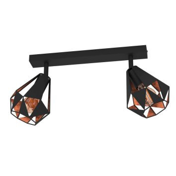 Eglo Leuchten CARLTON Deckenleuchte Kupferfarben, Schwarz, 2-flammig