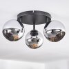 Koyoto Deckenleuchte Glas 15 cm Chrom, Rauchfarben, 3-flammig