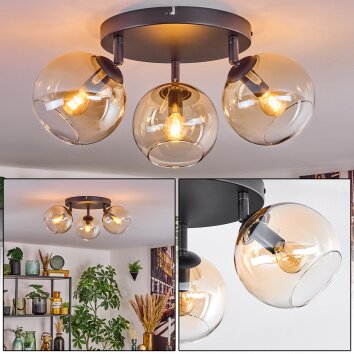 Koyoto Deckenleuchte Glas 15 cm Bernsteinfarben, Klar, 3-flammig