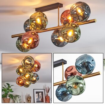 Ripoll Deckenleuchte Glas 15 cm Gold, Schwarz, 8-flammig Ripoll Deckenleuchte Glas 15 cm Gold, Schwarz, 8-flammig