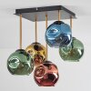 Ripoll Deckenleuchte Glas 15 cm Gold, Schwarz, 5-flammig