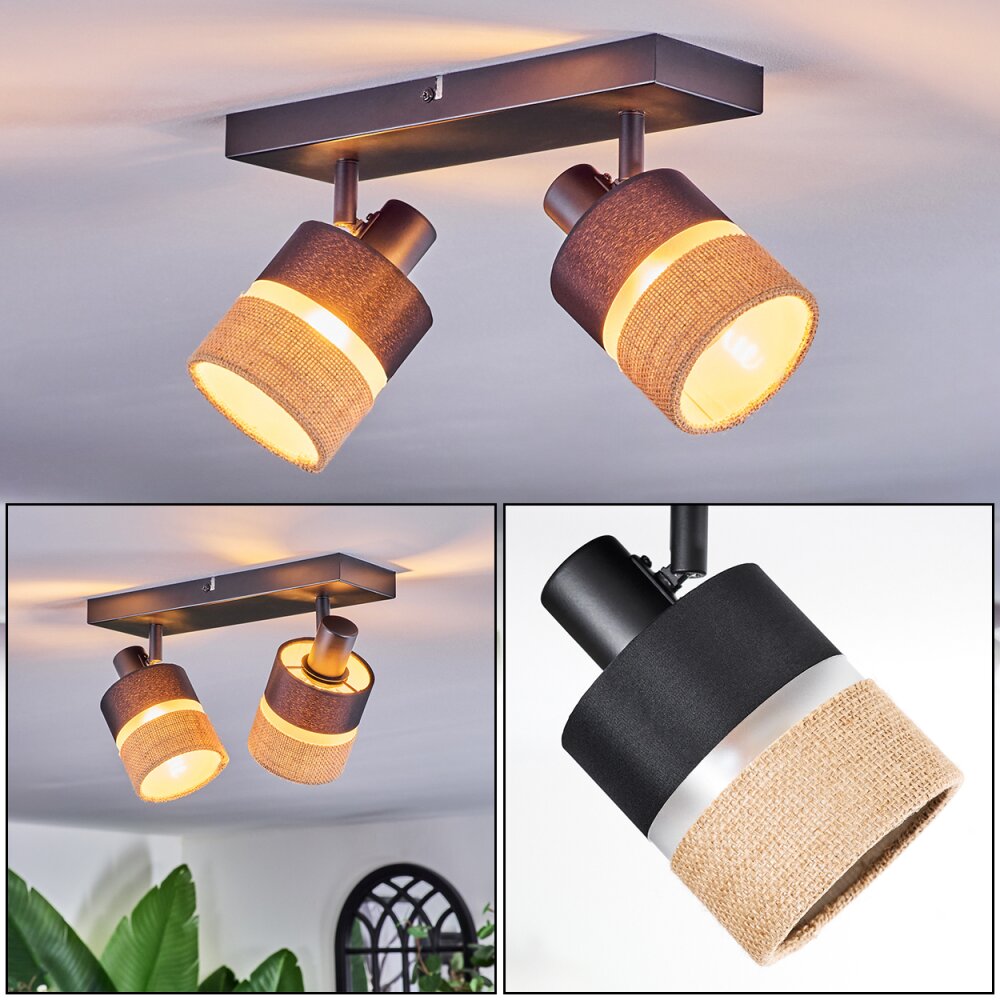Fallhagen Deckenleuchte Schwarz, 2-flammig main product photo
