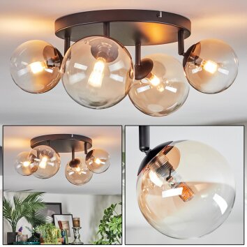 Chehalis Deckenleuchte Glas 12 cm, 15 cm Bernsteinfarben, Klar, 4-flammig