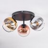 Koyoto Deckenleuchte Glas 15 cm Chrom, Klar, Kupferfarben, Rauchfarben, 3-flammig