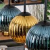 Koyoto Hängeleuchte Glas 15 cm Naturfarben, Schwarz, 5-flammig