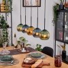 Koyoto Hängeleuchte Glas 15 cm Naturfarben, Schwarz, 5-flammig