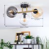 Gastor Deckenleuchte Glas 15 cm Gold, Schwarz, 3-flammig