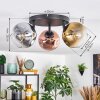 Ripoll Deckenleuchte Glas 15 cm Chrom, Gold, Klar, Kupferfarben, Rauchfarben, 3-flammig