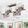 Ripoll Deckenleuchte Glas 15 cm Gold, Schwarz, 8-flammig