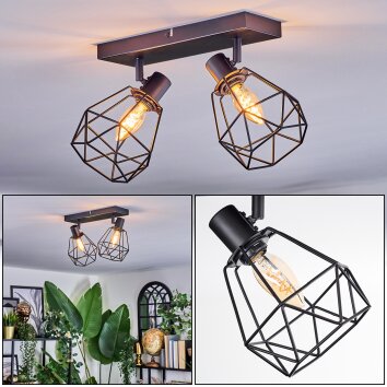 Yaak Deckenleuchte Schwarz, 2-flammig