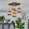 Ripoll Deckenleuchte Glas 15 cm Gold, Schwarz, 5-flammig
