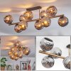 Ripoll Deckenleuchte Glas 15 cm Gold, Schwarz, 10-flammig