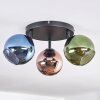 Koyoto Deckenleuchte Glas 15 cm Blau, Grün, Kupferfarben, 3-flammig
