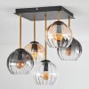 Koyoto Deckenleuchte Glas 15 cm Gold, Schwarz, 5-flammig